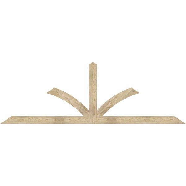 Ekena Millwork Richland Rough Sawn Timber Gable Bracket, Douglas Fir, 96"W x 32"H x 2"D x 4"F, 8/12 Pitch GBW096X32X0204RIC00RDF - main